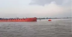 Tugboat Mitra Kencana 10 tenggelam di Sungai Musi Palembang setelah diterjang arus deras pada Rabu subuh. (Sumber: Istimewa)