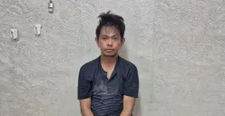 Seorang pria yang ditangkap BNNP Sumsel terkait penyalahgunaan narkotika. (Sumber: Istimewa)