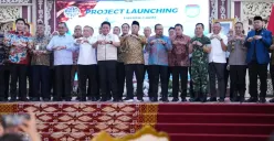 Peluncuran Proyek Pelabuhan Internasional Tanjung Carat di Griya Agung Palembang, Kamis (9/4), sebagai langkah strategis memperkuat konektivitas logistik dan mendorong pertumbuhan ekonomi Sumatera Selatan. (Sumber: Istimewa)