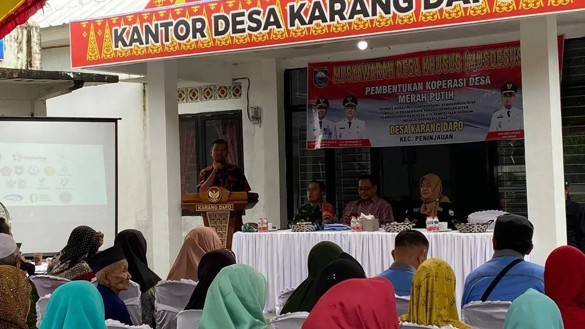 Desa Karang Dapo, Kecamatan Peninjauan, Kabupaten OKU, membentuk koperasi merah putih (Sumber: Istimewa)