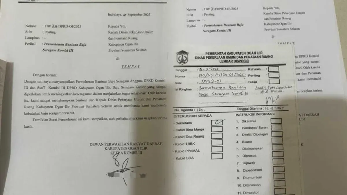 Surat yang ditandatangani Ketua Komisi berinisial AF (Sumber: Istimewa)