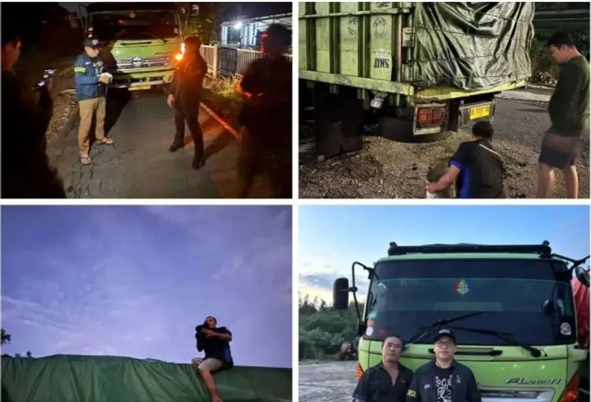 Unit 2 Subdit IV Tipidter Ditreskrimsus Polda Sumsel berhasil menghentikan upaya distribusi batubara ilegal sekitar 40 ton. (Sumber: Istimewa)